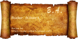 Buder Albert névjegykártya