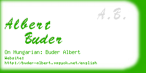 albert buder business card